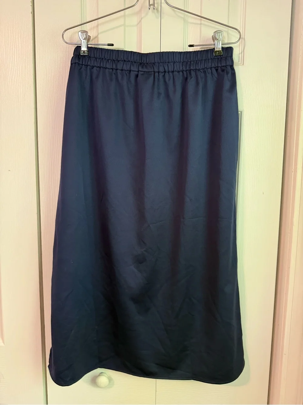 GAP Navy Satin Midi Skirt